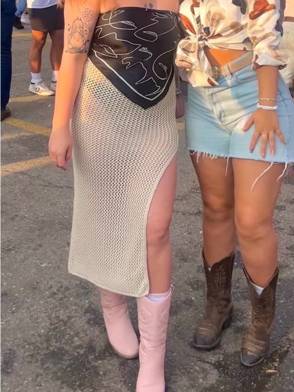 Crochet sheer skirt